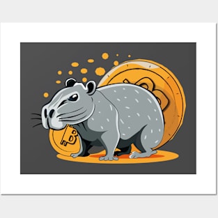 capybara and cryptocurrency Posters and Art